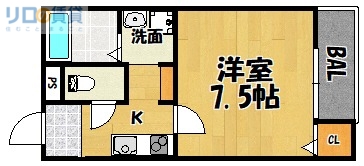 大阪市東淀川区下新庄のアパートの間取り