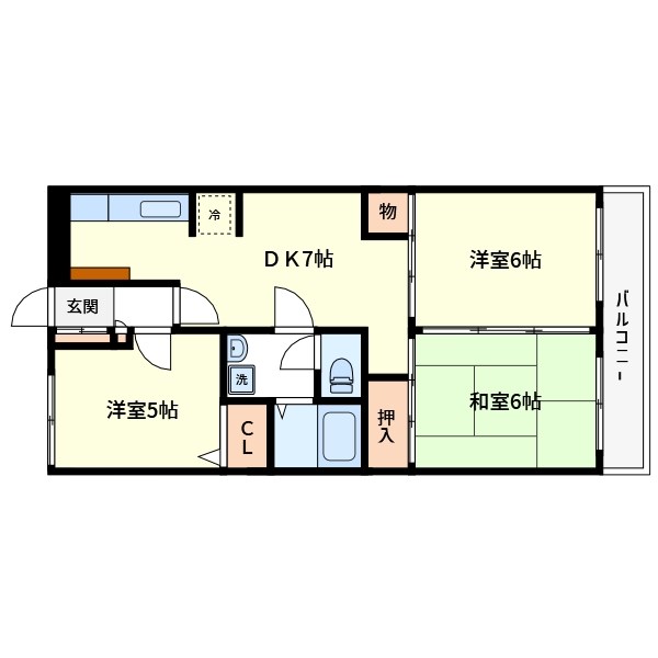 越谷市千間台西のマンションの間取り