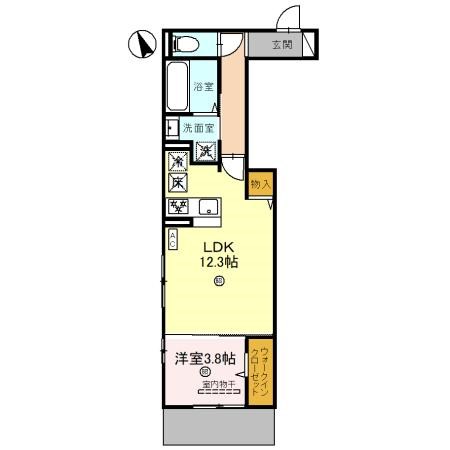 西宮市上甲子園のアパートの間取り