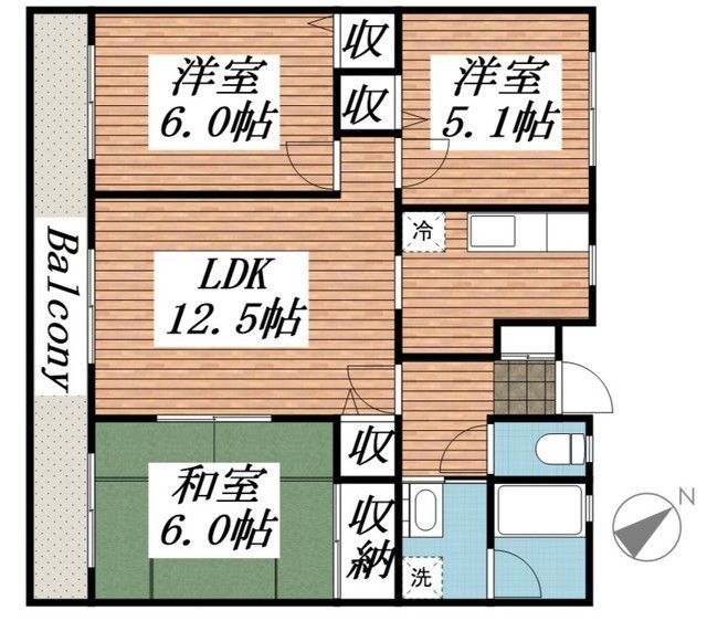 神栖市神栖のマンションの間取り