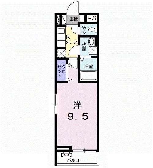 四日市市垂坂町のアパートの間取り