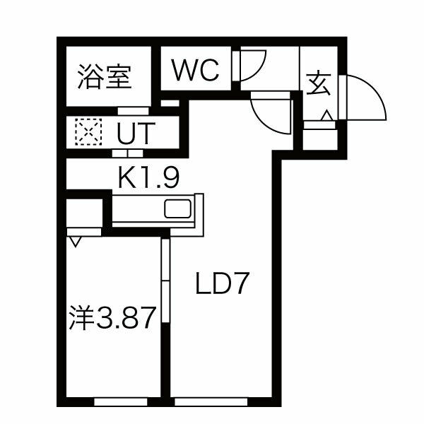 札幌市西区二十四軒一条のマンションの間取り