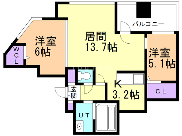 ｆｅｒ北３条の間取り