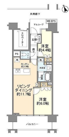 世田谷区玉川のマンションの間取り