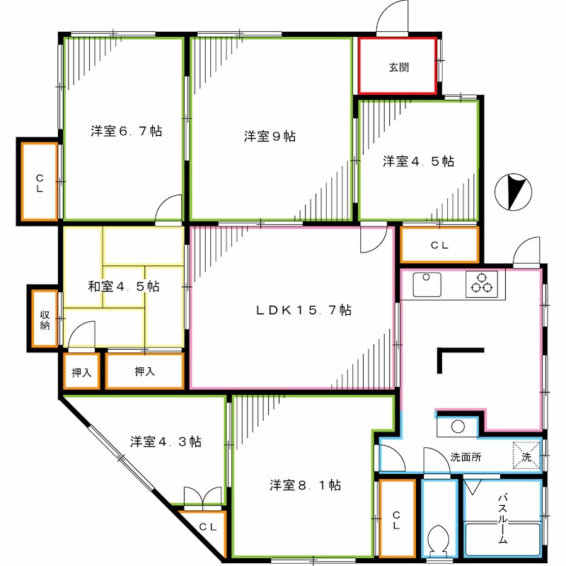 新宿区中落合のマンションの間取り