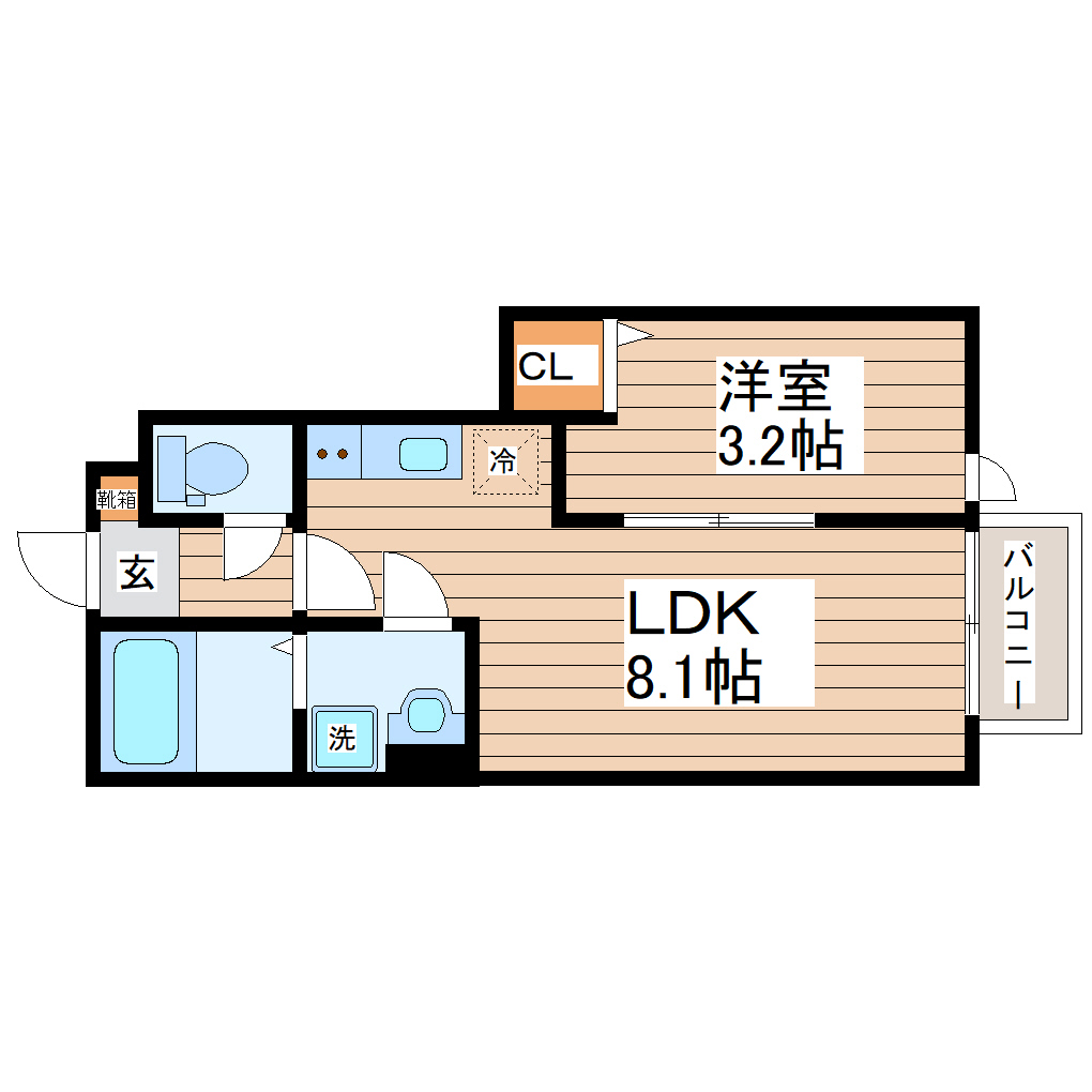 名取市増田のアパートの間取り