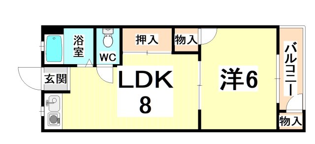 伊丹市昆陽東のマンションの間取り