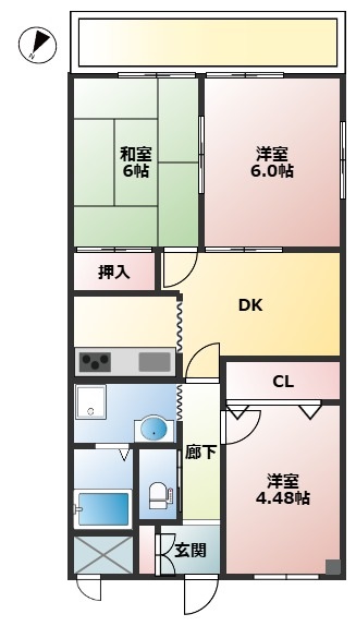 春日部市中央のマンションの間取り