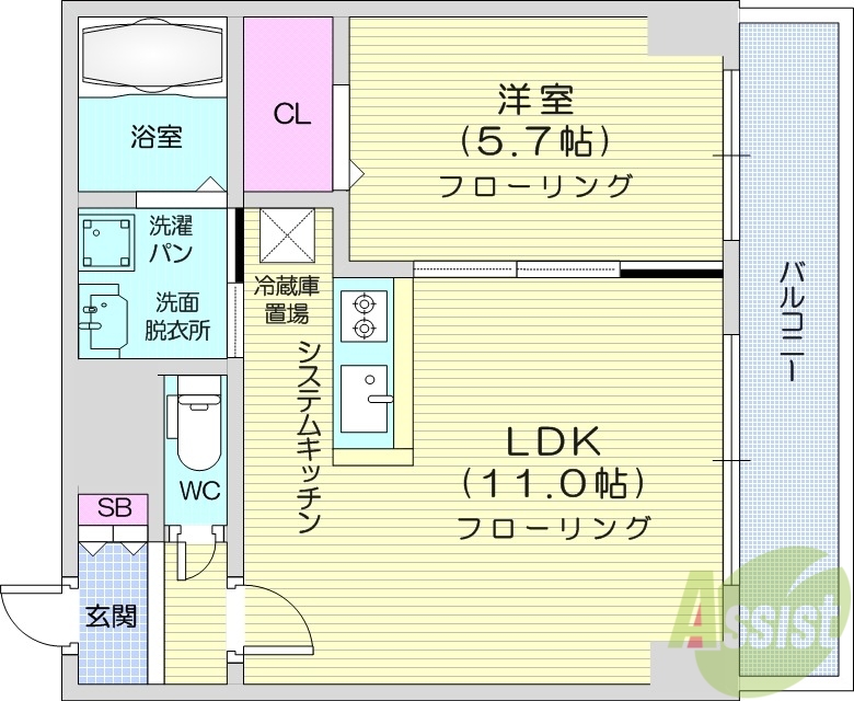 レゾ札幌の間取り