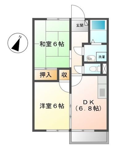 明石市大久保町八木のアパートの間取り