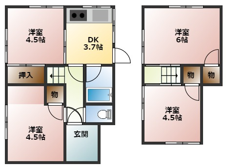 【長勝寺5貸家の間取り】