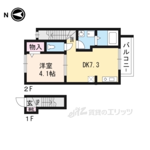 大津市大江のアパートの間取り