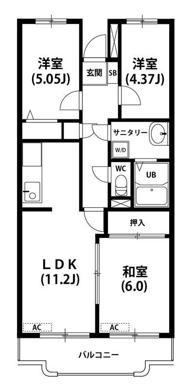 第2かしの木ハイツの間取り