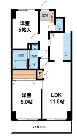 横浜市保土ケ谷区岩井町のマンションの間取り