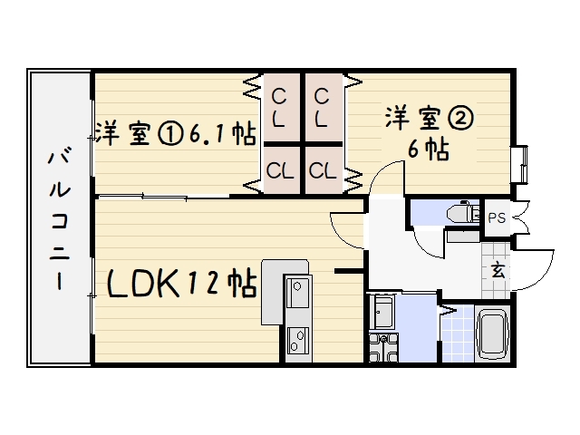 パークサイドハイツ（三郎丸）の間取り