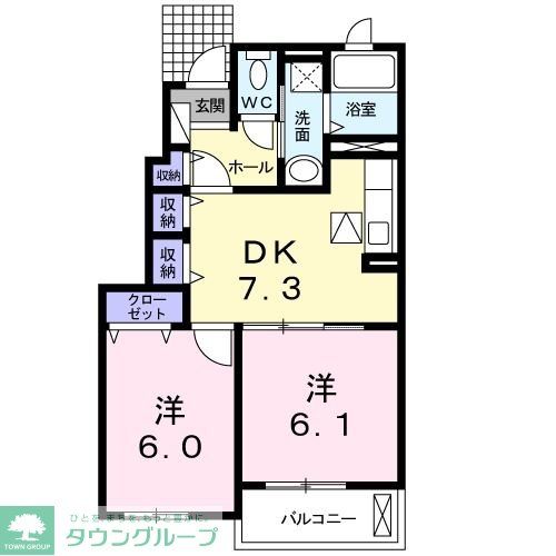 秩父市下影森のアパートの間取り