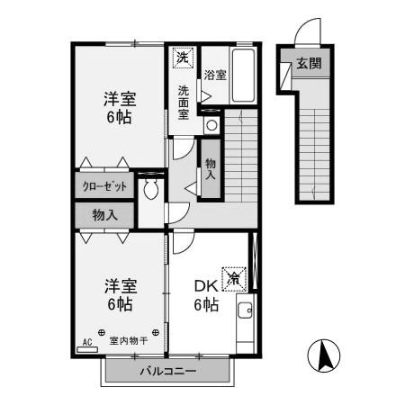 館林市富士原町のアパートの間取り