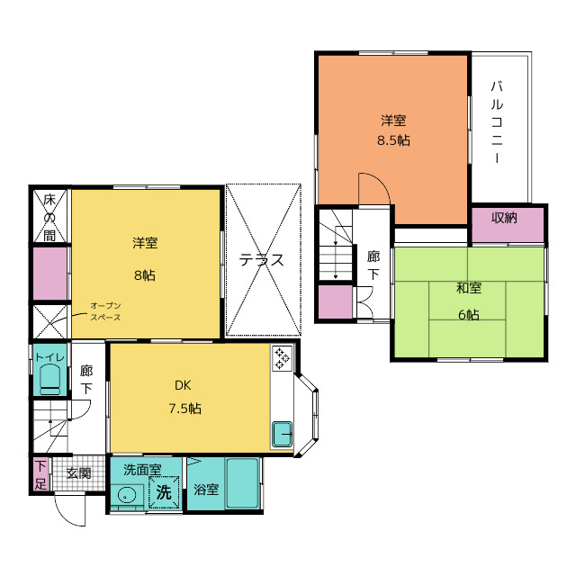 船橋本中山６丁目の間取り