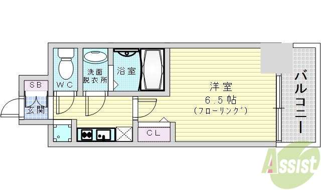 大阪市北区大淀北のマンションの間取り