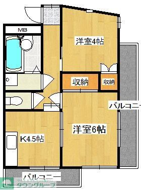 川崎市多摩区菅稲田堤のマンションの間取り