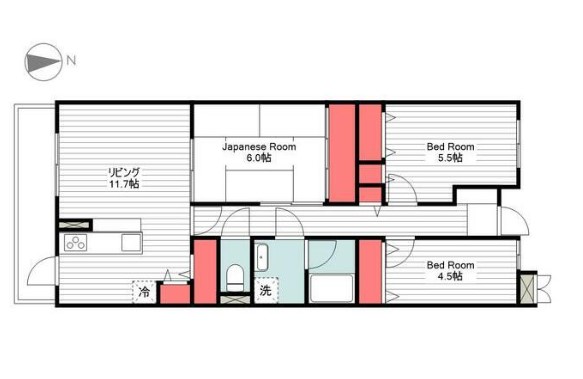 世田谷区桜丘のマンションの間取り