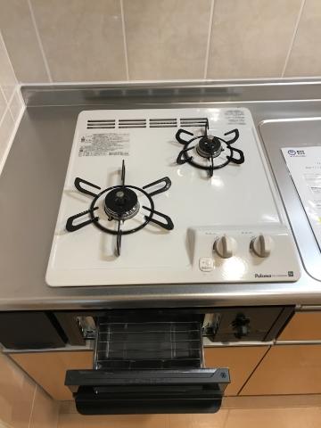 キッチン　2口ガスコンロシステムキッチン