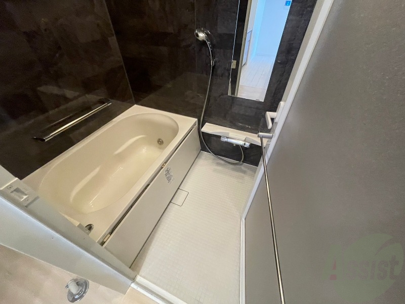 バス・シャワールーム　バスルームは狭すぎず、シャワーも浴びやすそうです。