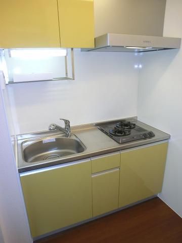 キッチン　２口ガスシステムキッチン
