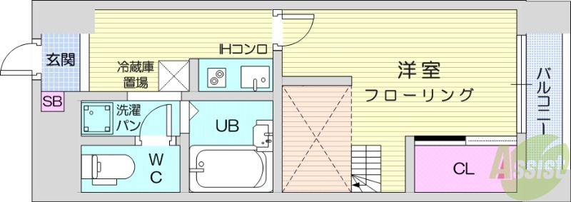 CANVASSすすきのの間取り写真
