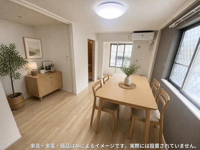 居室・リビング　※家具・家電・備品等はＡＩ画像生成により配置例を示したもので