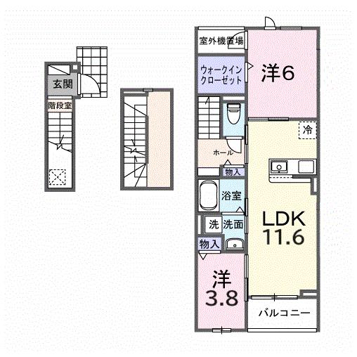 秩父鉄道 石原駅 3階建 築1年の間取り写真