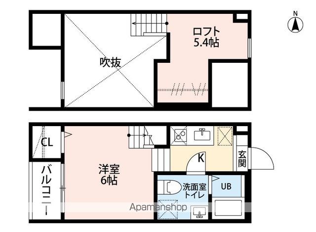 地下鉄東山線 本陣駅 徒歩9分 2階建 築10年の間取り写真