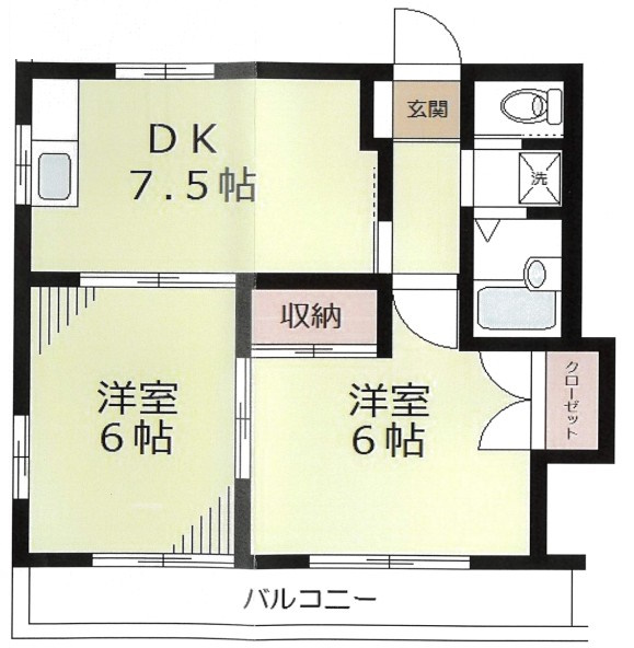 西武池袋線 富士見台駅 徒歩4分 2階建 築36年の間取り写真