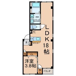 地下鉄名城線 東別院駅 徒歩6分 4階建 築9年の間取り写真