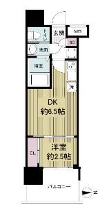地下鉄谷町線 中崎町駅 徒歩4分 15階建 築4年の間取り写真