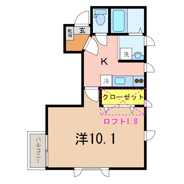 シェア山手Bの間取り写真