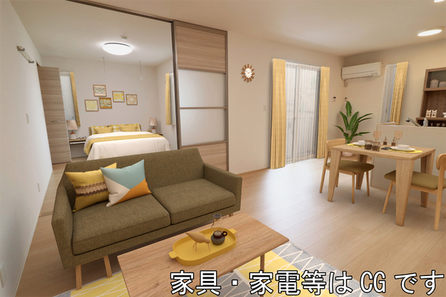 居室・リビング　１０１　ＬＤＫ（家具・家電はＣＧです）
