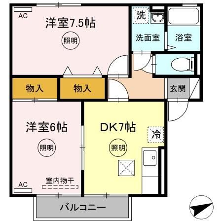 一本木ハイム　E棟の間取り