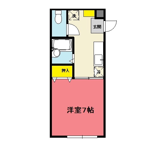 山形市小白川町のアパートの間取り