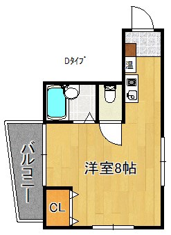 泉佐野市長滝のアパートの間取り