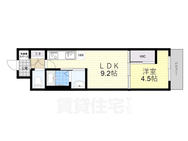 京都市南区八条源町のマンションの間取り