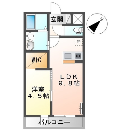 熊本県熊本市東区下南部１（アパート）の賃貸物件の間取り