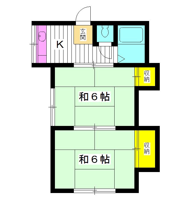 中野区上鷺宮のアパートの間取り