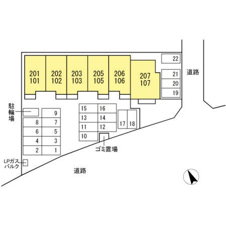 【指宿市十町のアパートの駐車場】