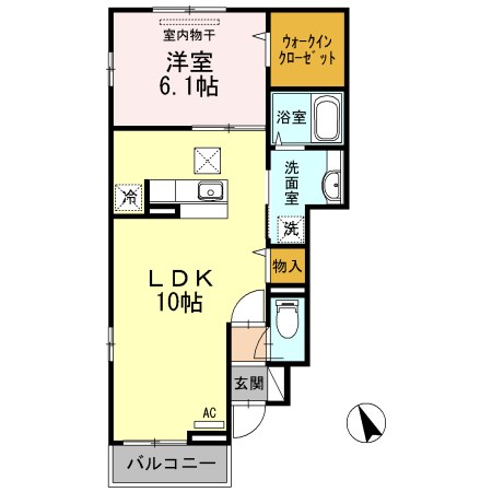 指宿市十町のアパートの間取り