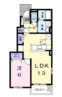 愛知郡愛荘町愛知川のアパートの間取り