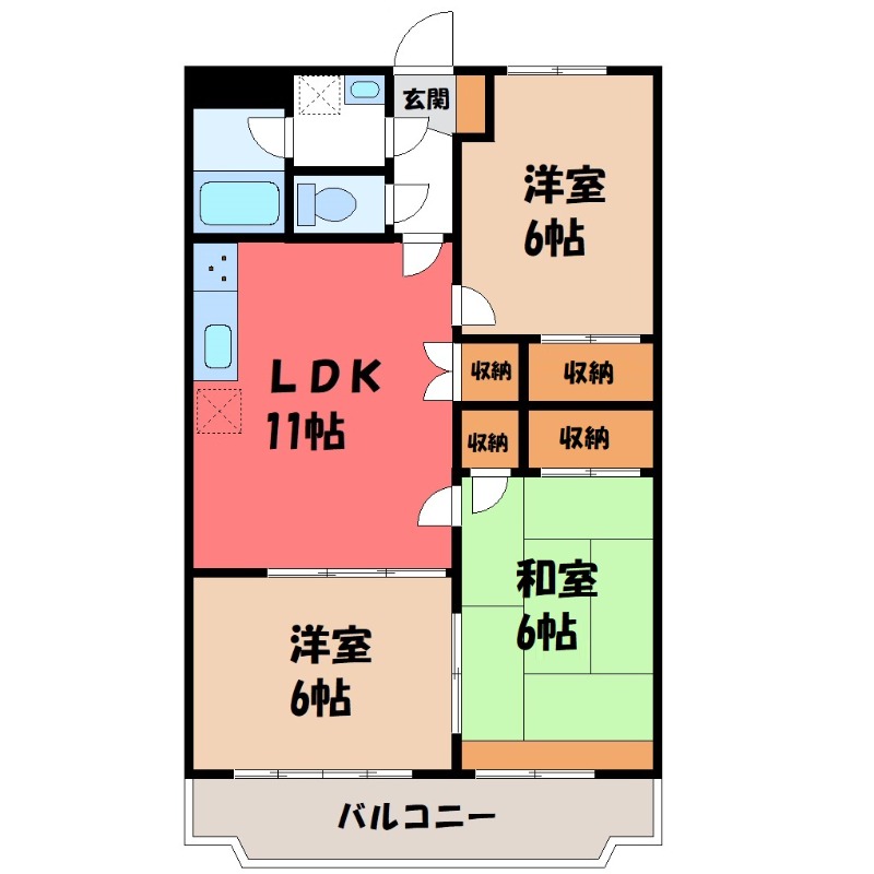 熊谷市曙町のマンションの間取り