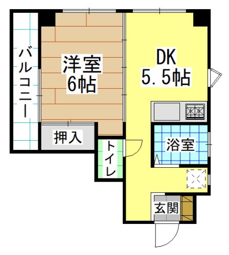 北九州市小倉北区香春口のマンションの間取り