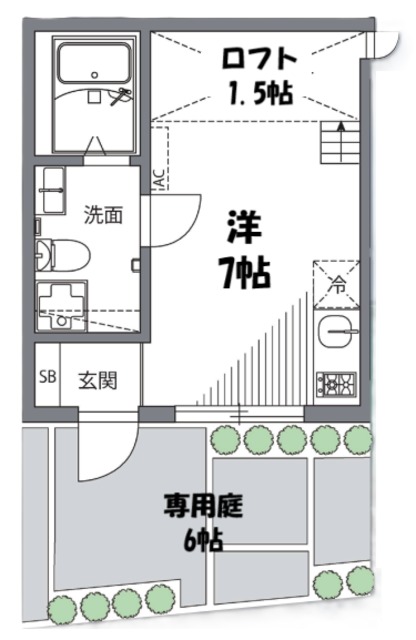 逗子市新宿のアパートの間取り