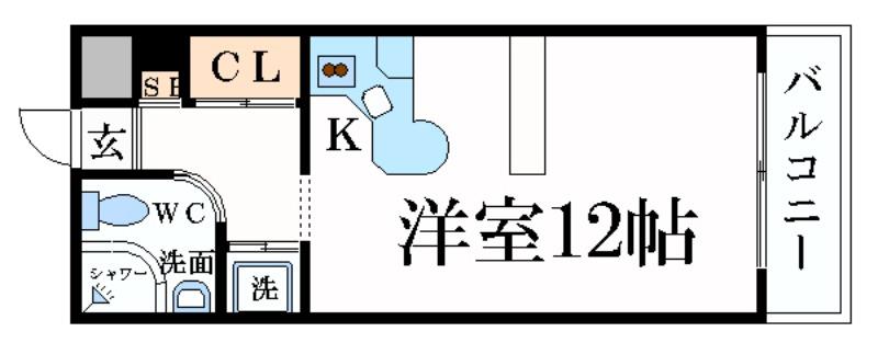 姫路市飾磨区清水のマンションの間取り